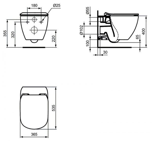 aquablade® t007901 ideal standard toaletna chinia shema